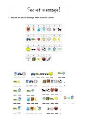English Worksheet: Secret message