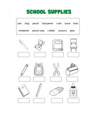 English Worksheet: School supplies