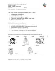 English Worksheet: First grade exam