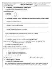 mid term test 3 Sports(B)