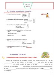 3rd term mid-term test 7th formers