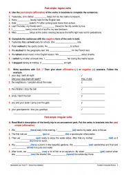 English Worksheet: Simple past