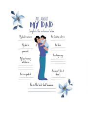 English Worksheet: My dad is...
