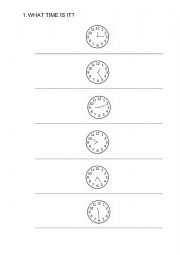 English Worksheet: TIME, NUMBERS AND TRANSLATE