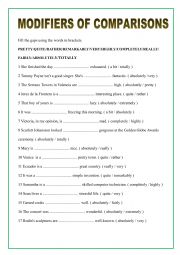 English Worksheet: Modifiers of comparisons