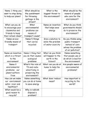 English Worksheet: Eco Friendly Questions 