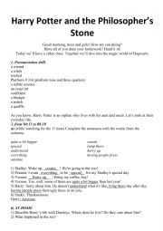 English Worksheet: Harry Potter and the Philosopher’s Stone