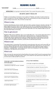 English Worksheet: Reading