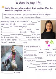 English Worksheet: My Routine