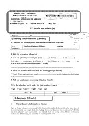 1st mid term test 3 pioneer school -a-