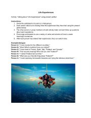 English Worksheet: Life Experiences - Present Perfect