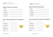 English Worksheet: Personal pronouns