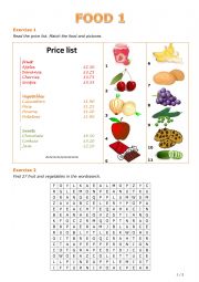 English worksheet: Food 1