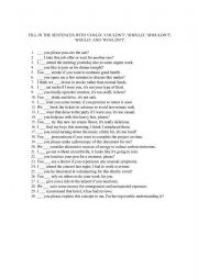 English Worksheet: Modal Verbs