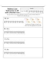 addition and subtraction with a number line 