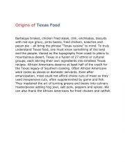 English Worksheet: Original Texas food