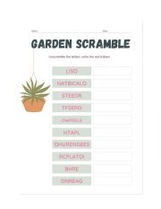 garden unscramble