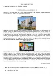 English Worksheet: TEXT INTERPRETATION - DISASTROUS VACATION 