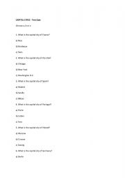 English Worksheet: Capital Cities