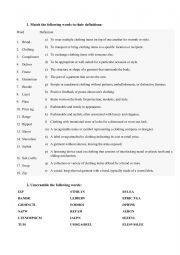 English Worksheet: clothing