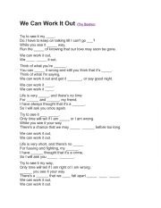 English Worksheet: Yesterday by the Beatles (cloze activity)
