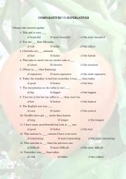 English Worksheet: Comparative and Superlative Adjectives
