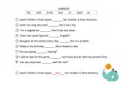 conjunctions (FANBOYS): Fill in the blanks worksheet