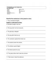 English Worksheet: Passive voice 