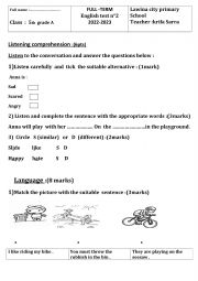 English Worksheet: 5th form exam n2