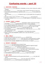 English Worksheet: Confusing words - part 25
