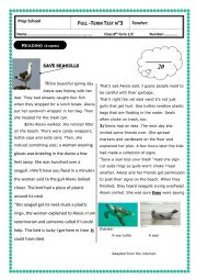 English Worksheet: End of term test n3 8th form