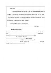 English Worksheet: reported speech