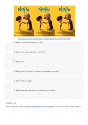 English Worksheet: BAO SHORT FILM QUESTIONS