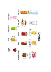 English Worksheet: Drinks