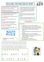English Worksheet: Bullying: the dark side of sport