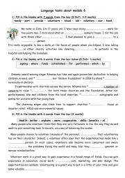 English Worksheet: Module 6 language activities (9th form)