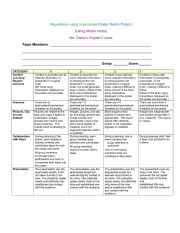 English Worksheet: Rubric 