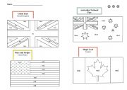 English Worksheet: English speaking countries flags