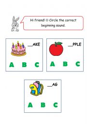 English Worksheet: Phonics for beginners 