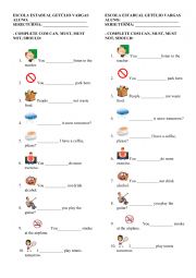 English Worksheet: modal verbs