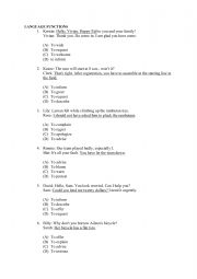 English Worksheet: language functions