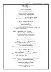 English Worksheet: The Night