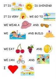 English Worksheet: Summer storytelling card