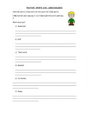 English Worksheet: Can, cannot, likes and dislikes review