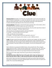 Clue- Murder Mystery Speaking Game