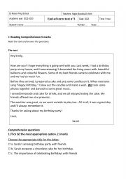 English Worksheet: 7th form end of term test 3