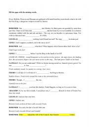 English Worksheet: Lord of the rings future tenses