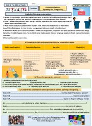 English Worksheet: expressing opinion, Agreeing, and Disagreeing