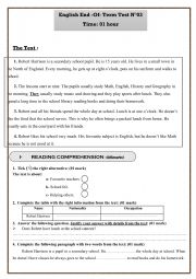 end of term test03 7th form