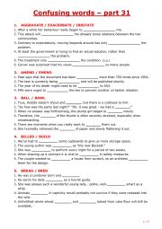 English Worksheet: Confusing words - part 31